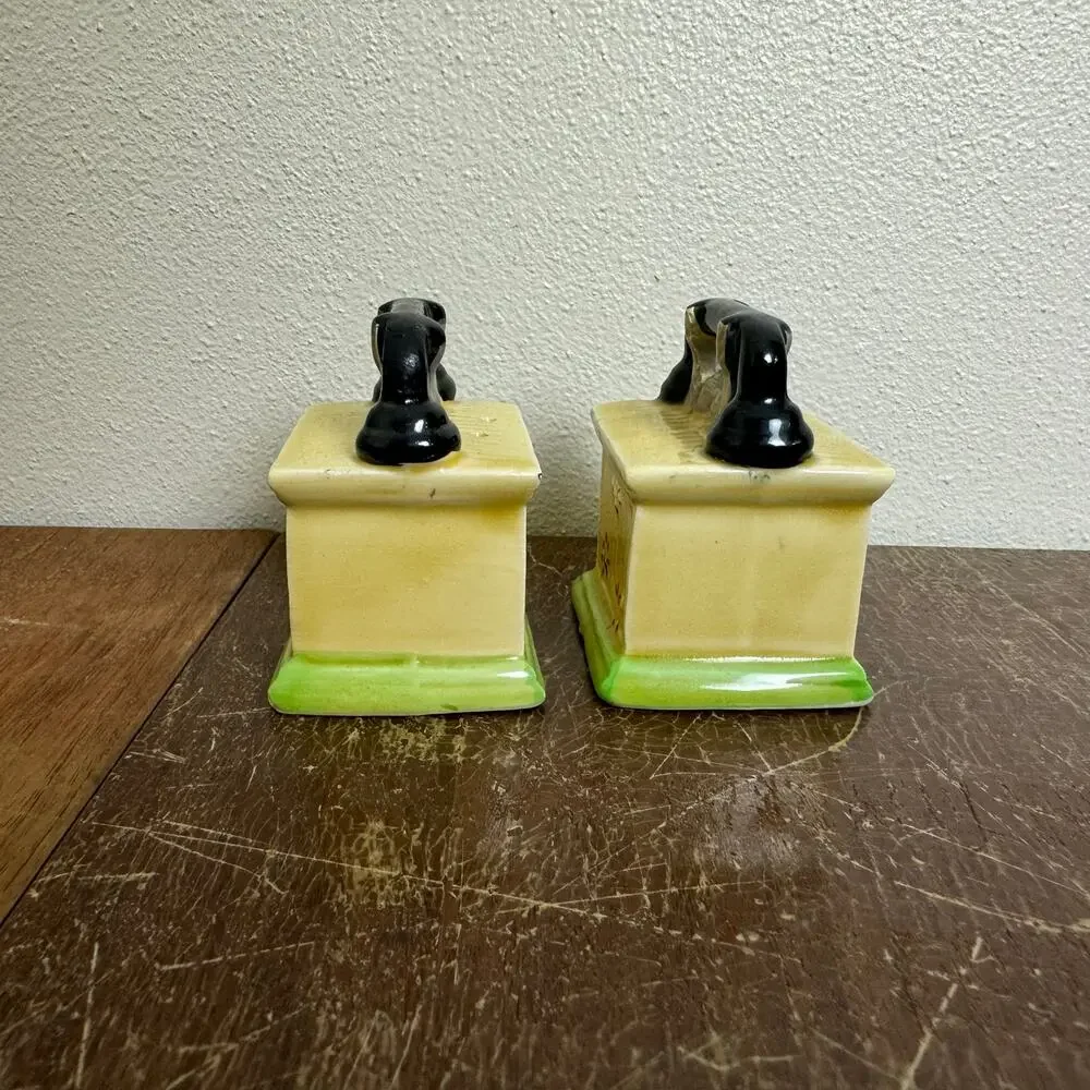 Vintage JAPAN antique telephone kitsch floral salt pepper shakers‎